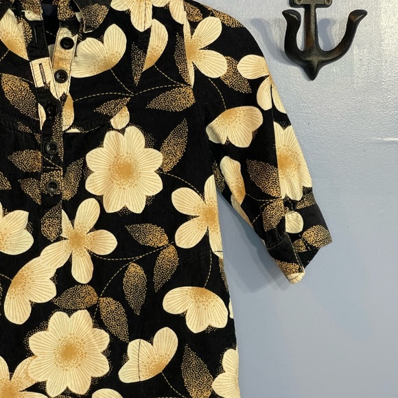 Gap Kids Black Floral Corduroy Dress Size Small - Picture 4 of 7